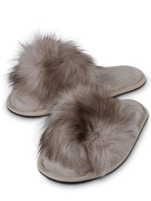 

Тапочки женские Mouton Home Collection ТЖМО бежевые 39 RU, ТЖМО