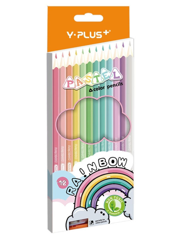 Карандаши цветные Y-Plus Rainbow Pastel 12 шт