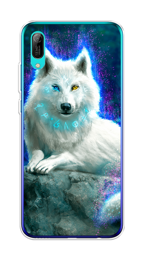 

Чехол Awog на Huawei Y6 Pro (Prime) 2019 "Белоснежный волк", Белый;зеленый;фиолетовый, 68150-2