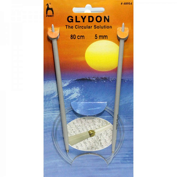 

48954 Спицы вязальные круговые GLYDON 5,00мм*80см, пластик PONY