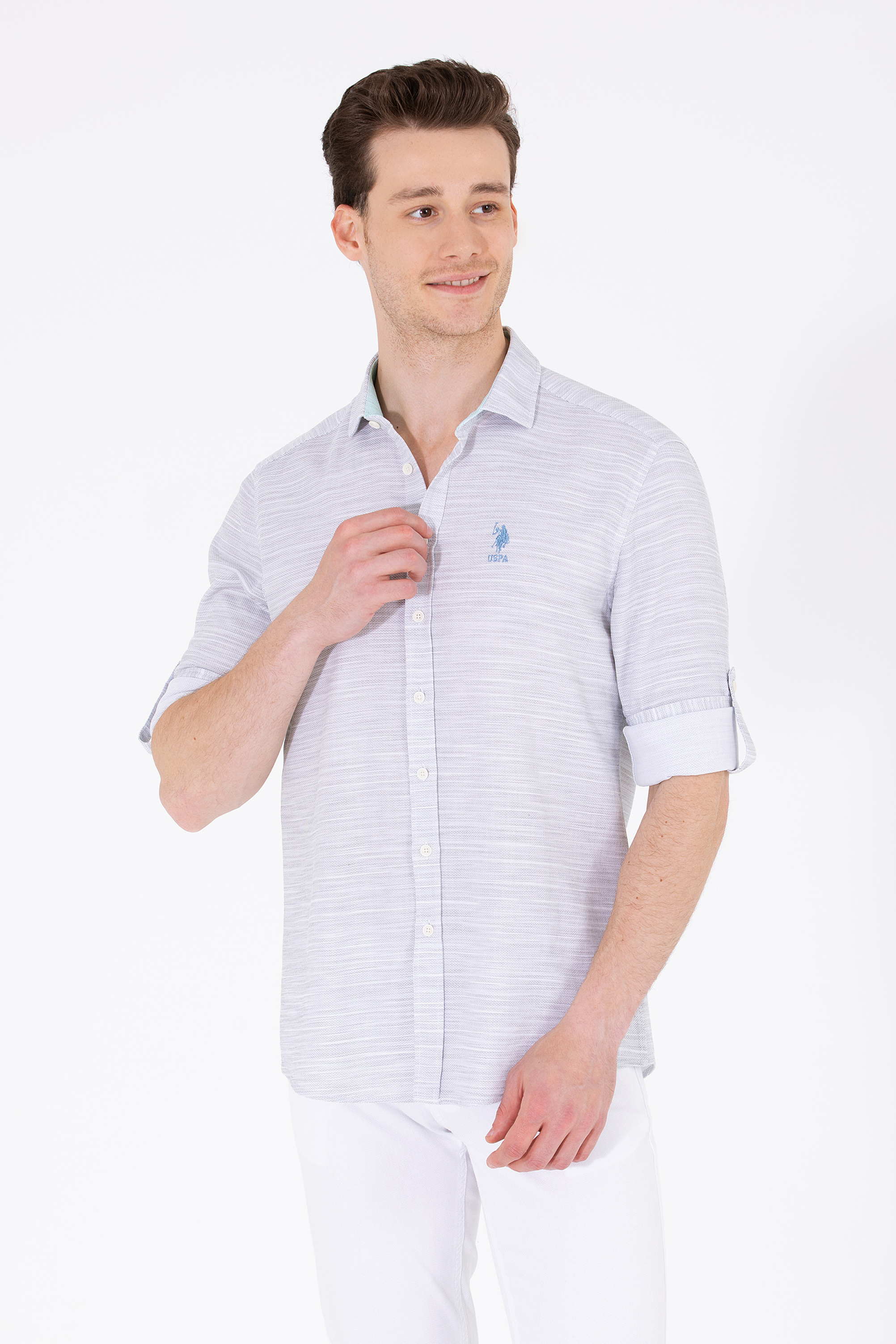 

Рубашка мужская U.S. POLO Assn. G081SZ0040PUNANTO серая S, Серый, G081SZ0040PUNANTO