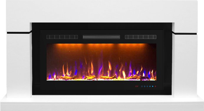 

Каминокомплект Lindos - Белый (Ширина 1470мм) с очагом Crystal 36 RF