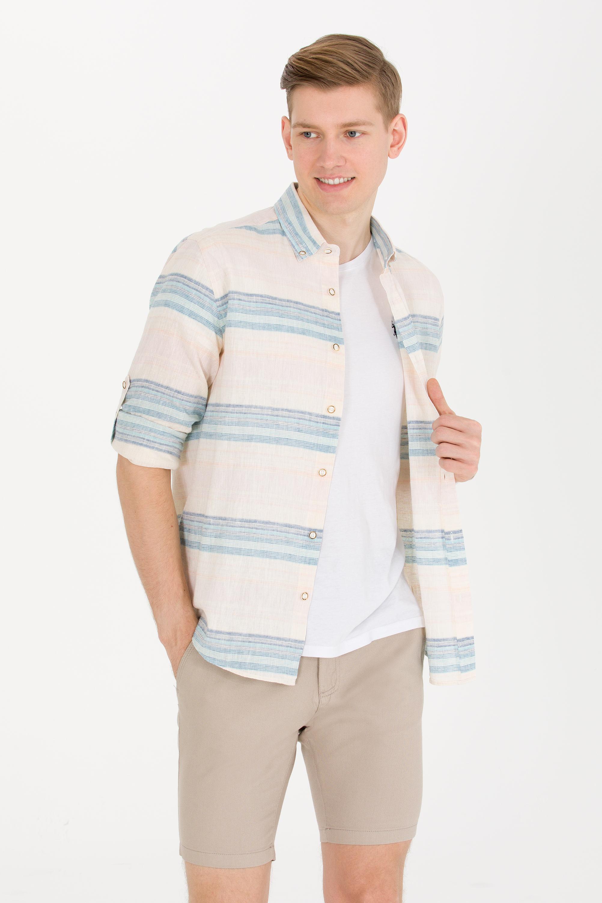 

Рубашка мужская US Polo Assn G081SZ0040RANDI голубая M, Голубой, G081SZ0040RANDI