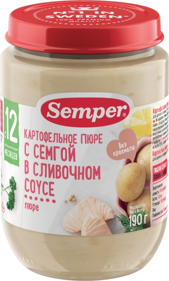 Пюре Semper картофель с семгой в сливочном соусе 190 г