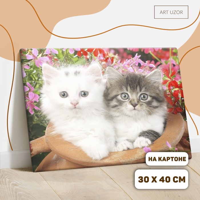 

Роспись по номерам без подрамника Котята, 30 х 40 см