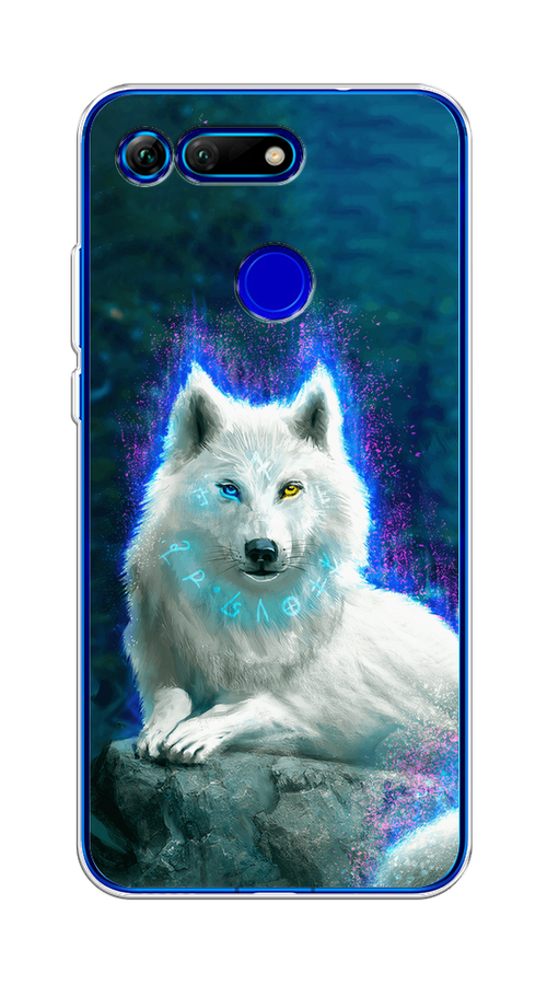 

Чехол Awog на Honor V20 (View 20) "Белоснежный волк", Белый;зеленый;фиолетовый, 67350-2