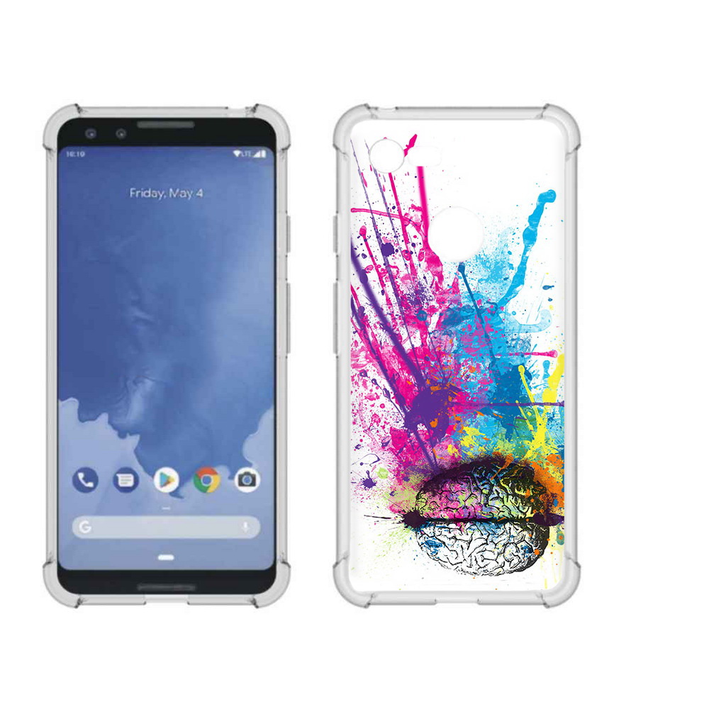 

Чехол MyPads Tocco для Google Pixel 3 яркий красочный мозг, Прозрачный, Tocco