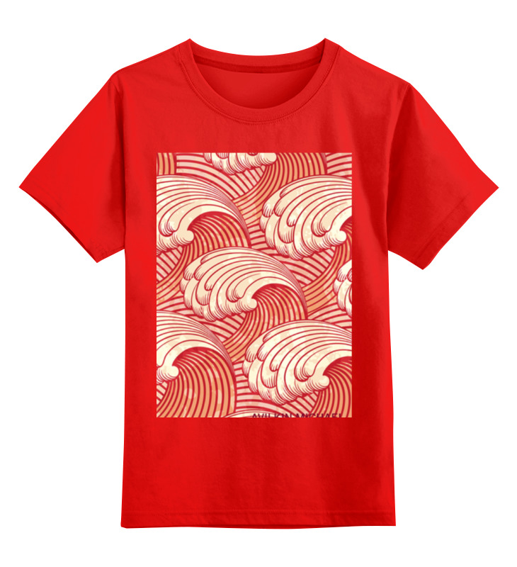 Детская футболка Printio Абстрактные волны цв.красный р.116