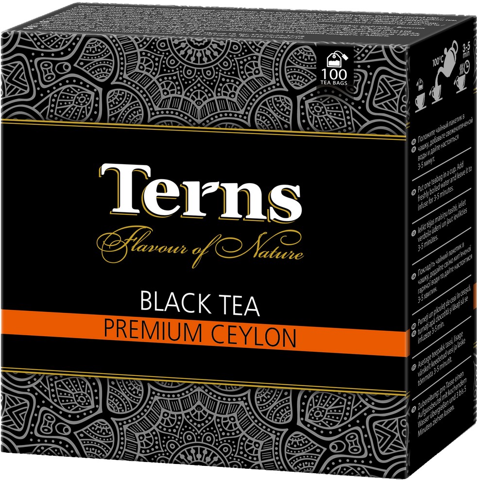 

Чай черный Terns "Premium Ceylon", с добавками, 100 пакетиков