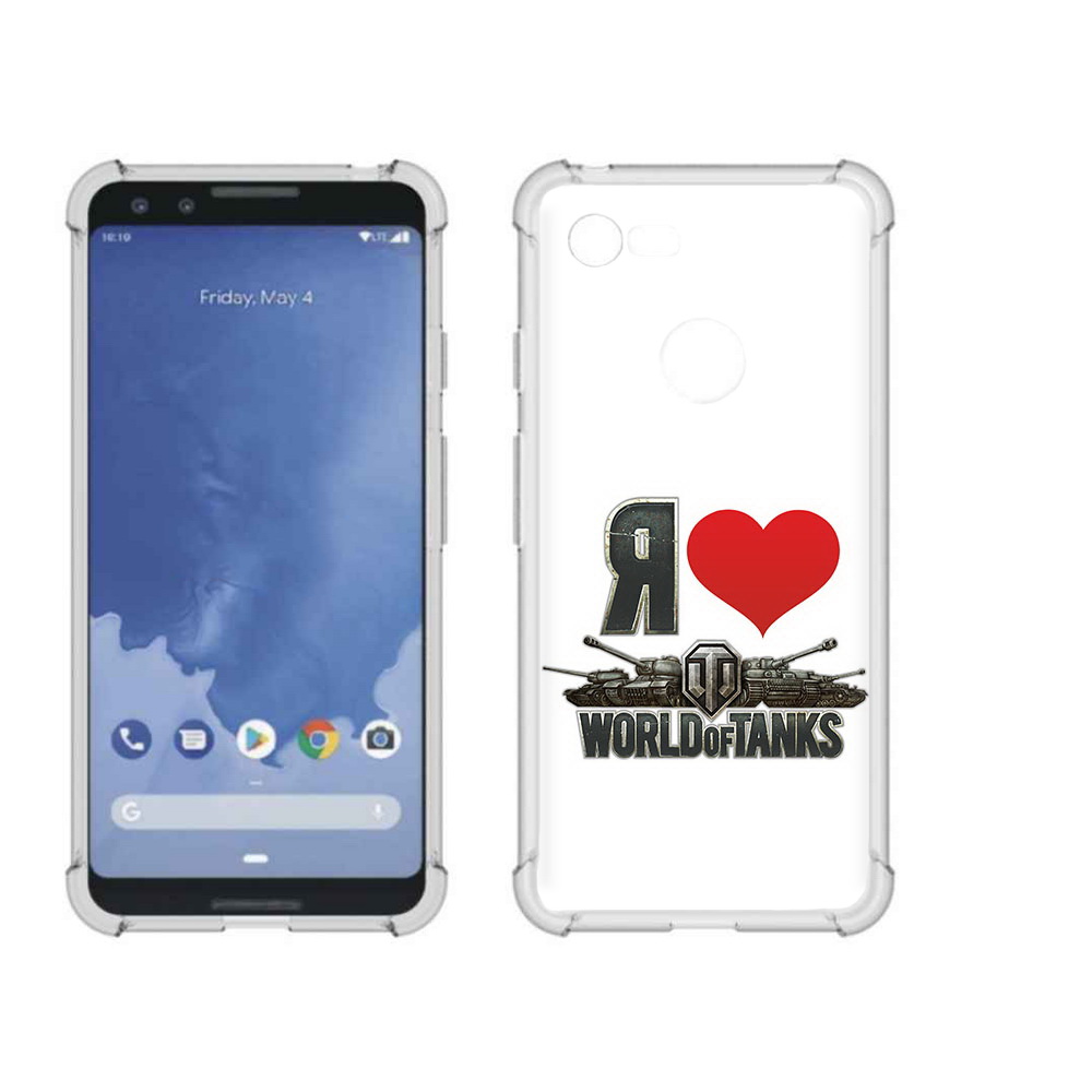 

Чехол MyPads Tocco для Google Pixel 3 я люблю ворлд оф танк, Прозрачный, Tocco