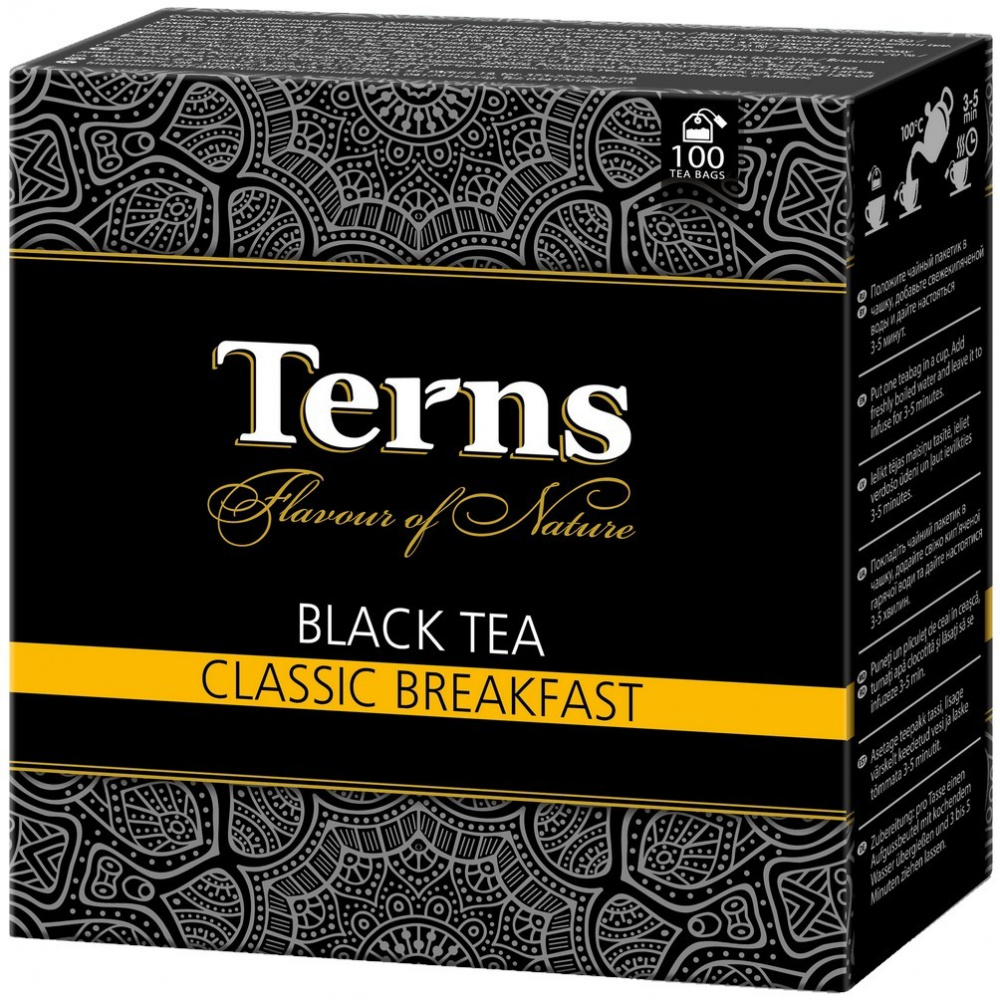 

Чай черный Terns Classic Breakfast, без добавок, 100 пакетиков