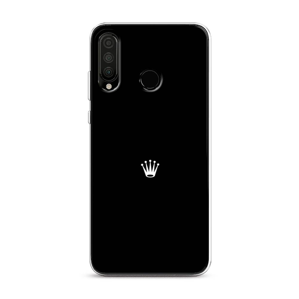 фото Чехол awog "белая корона для черном фоне" для huawei p30 lite