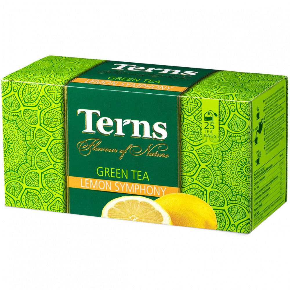 

Чай зеленый Terns Lemon Symphony, с добавками, 25 сашетов