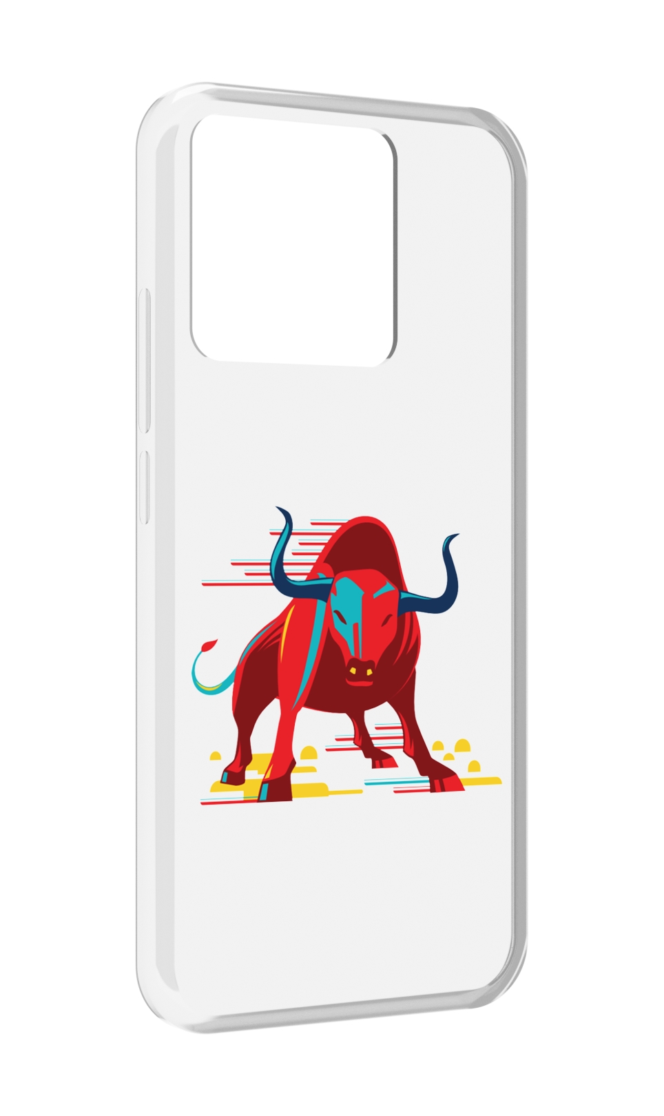 

Чехол MyPads Tocco для Xiaomi Redmi 10A Красный-бык, Прозрачный, Tocco