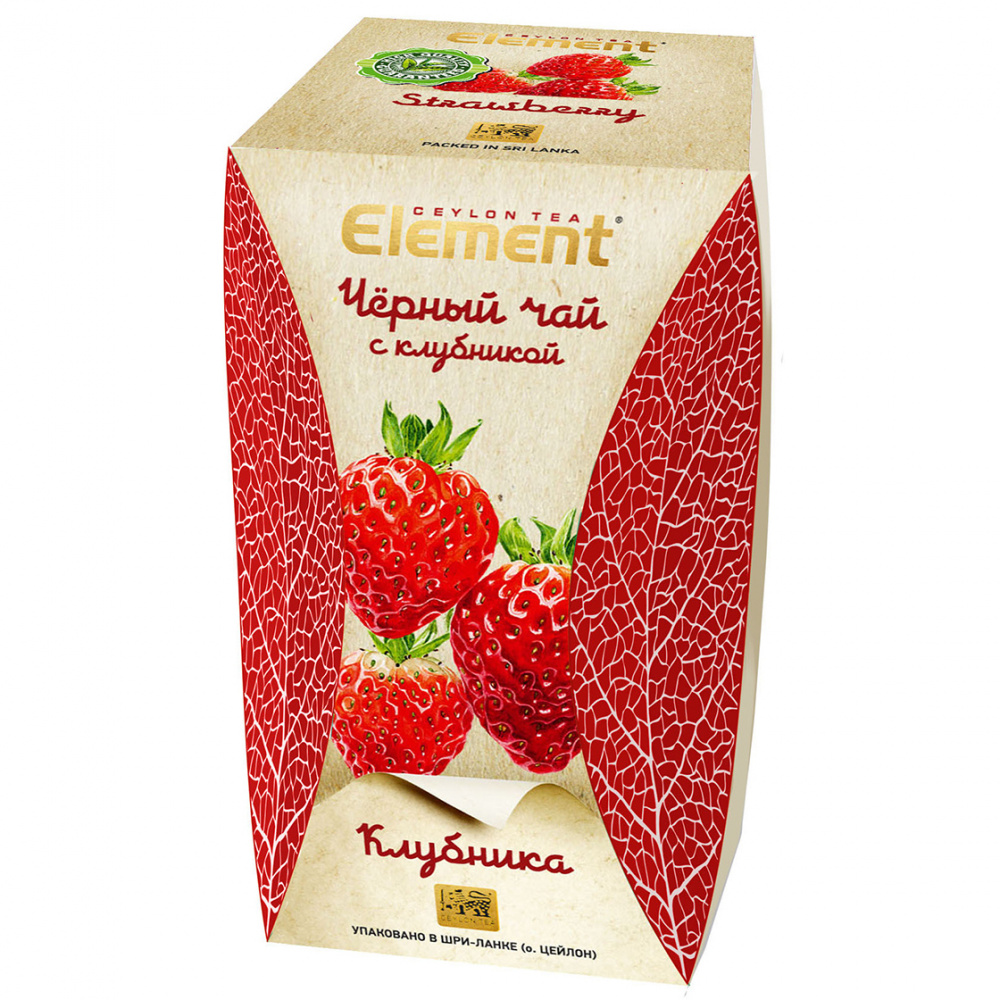 

Чай черный Element "С клубникой", FBOP, среднелистовой, с добавками, 100 г