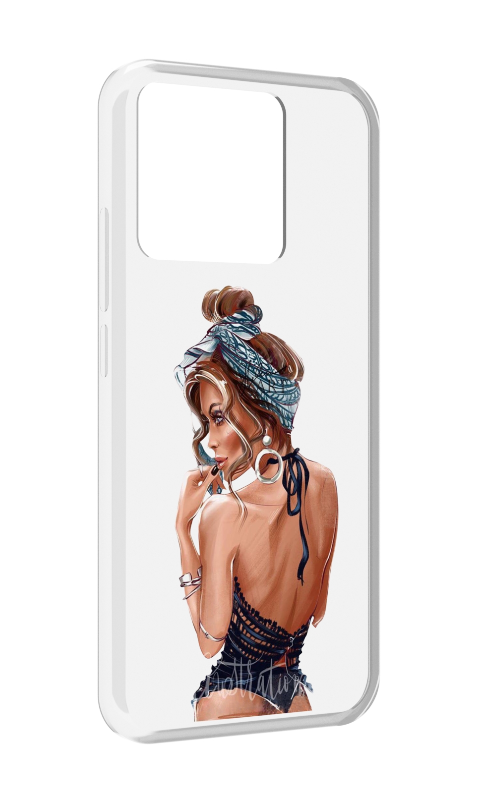 

Чехол MyPads Tocco для Xiaomi Redmi 10A Красивая-дама женский, Прозрачный, Tocco
