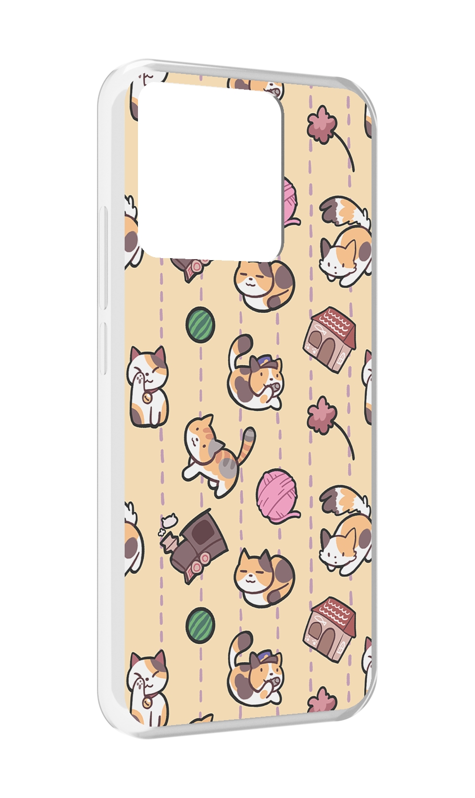 

Чехол MyPads Tocco для Xiaomi Redmi 10A Котики-клубочки, Прозрачный, Tocco