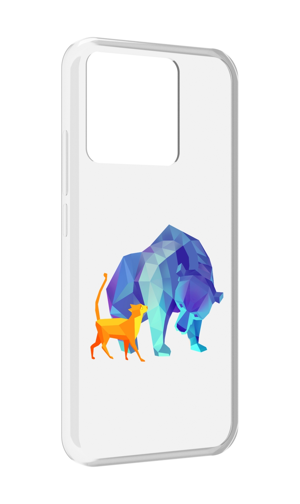 

Чехол MyPads Tocco для Xiaomi Redmi 10A Кот-и-медведь, Прозрачный, Tocco