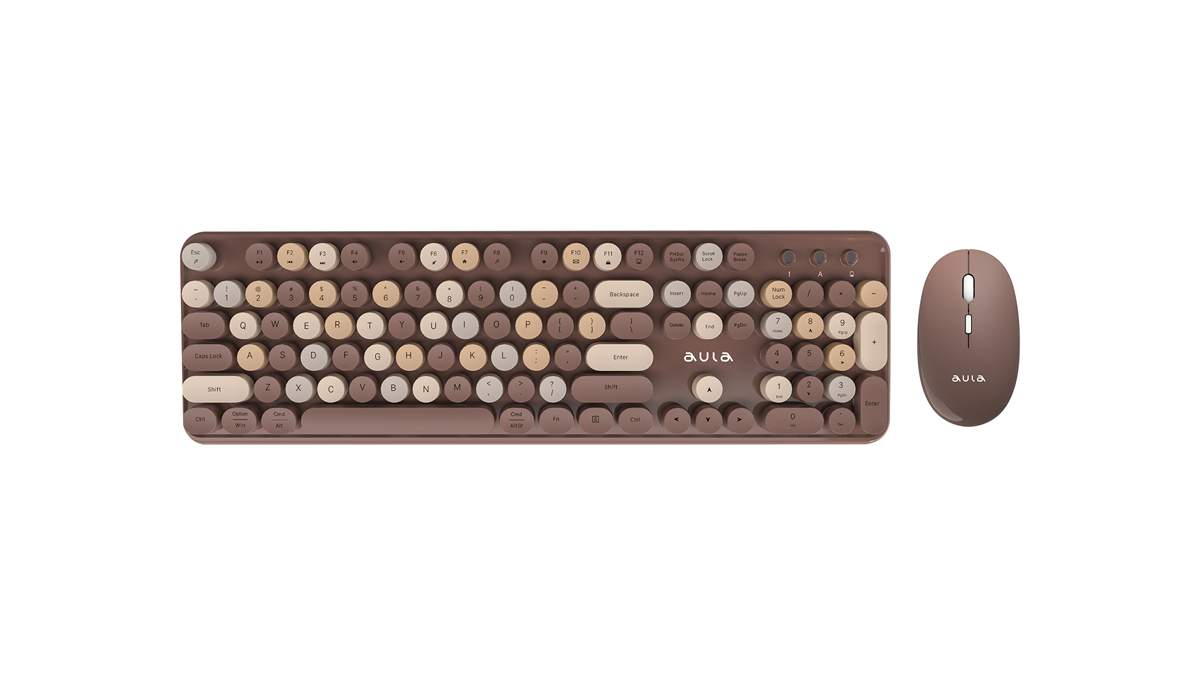 Комплект клавиатура + мышь AULA AC306 Coffee-Colorful