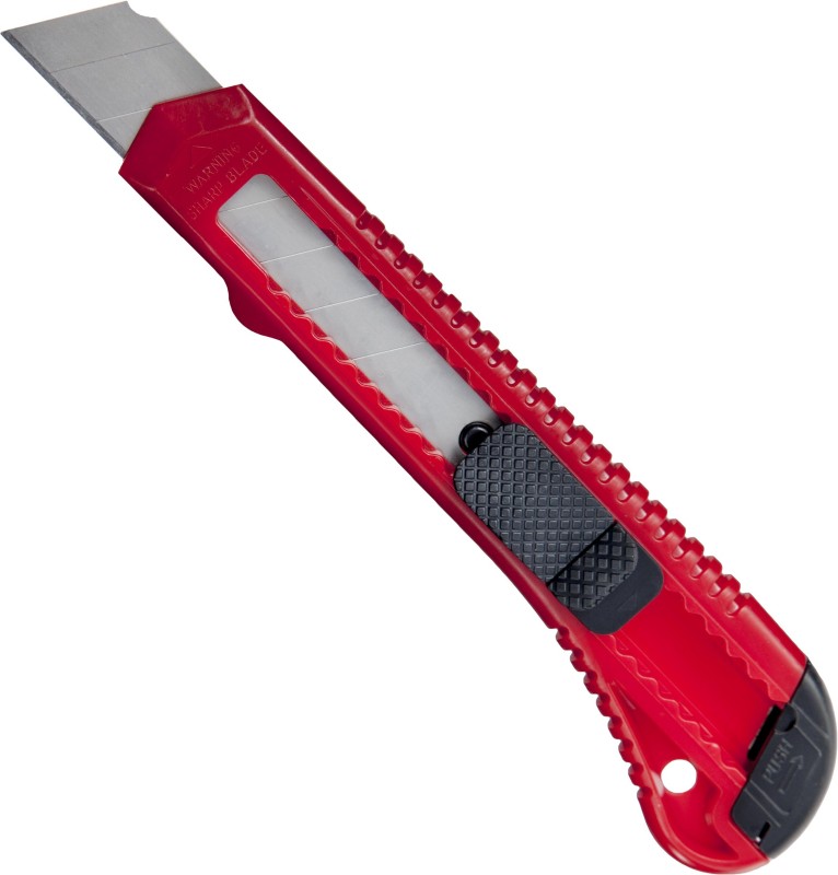 Нож канцелярский Attache с фиксатором красный 18 мм красный