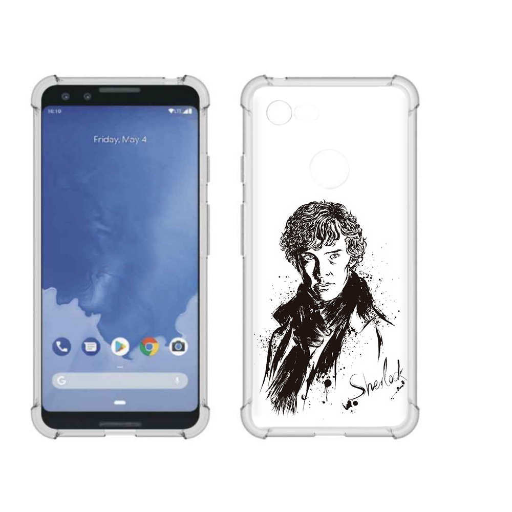

Чехол MyPads Tocco для Google Pixel 3 шерлок холмс портрет, Прозрачный, Tocco