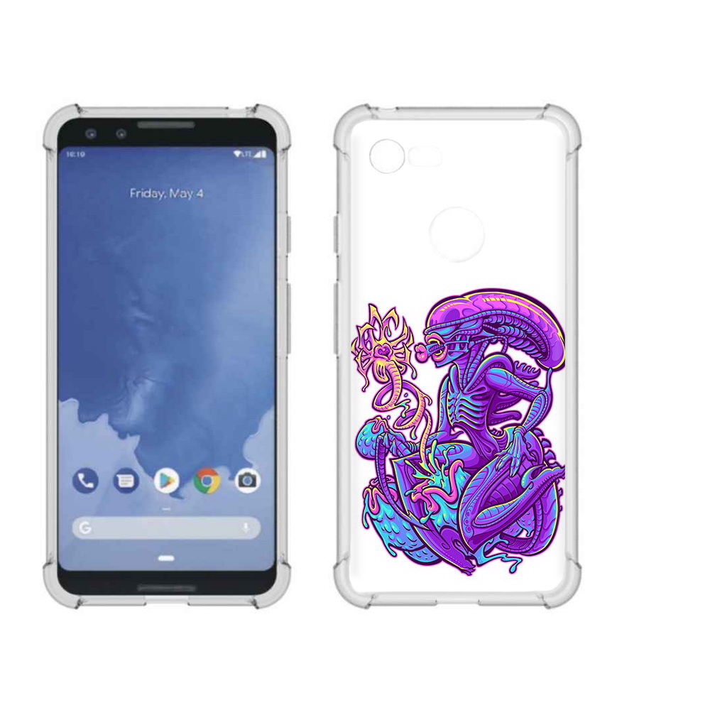 

Чехол MyPads Tocco для Google Pixel 3 чужой фиолетовый цвет, Прозрачный, Tocco