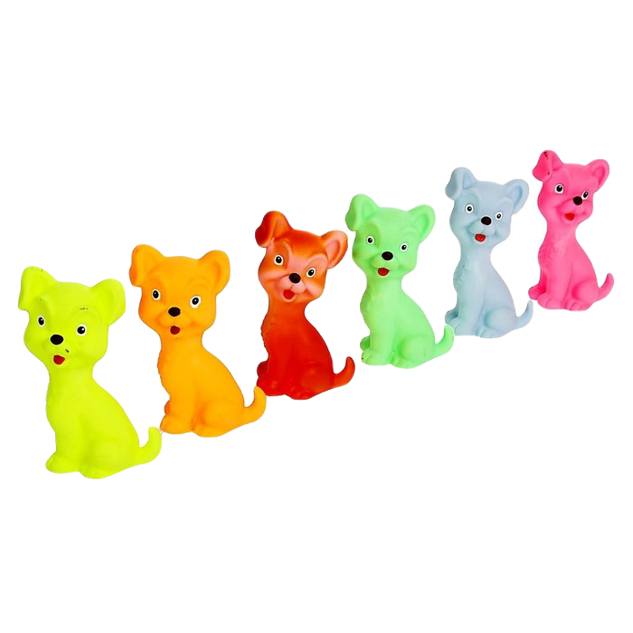 

Резиновая игрушка ПКФ Игрушки Собачка в ассортименте 580742, Разноцветный