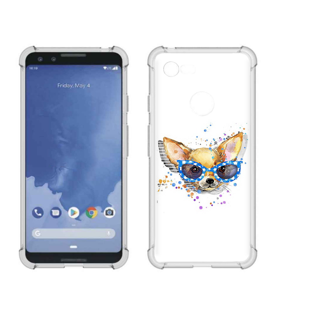 

Чехол MyPads Tocco для Google Pixel 3 чихуа-хуа в очках, Прозрачный, Tocco
