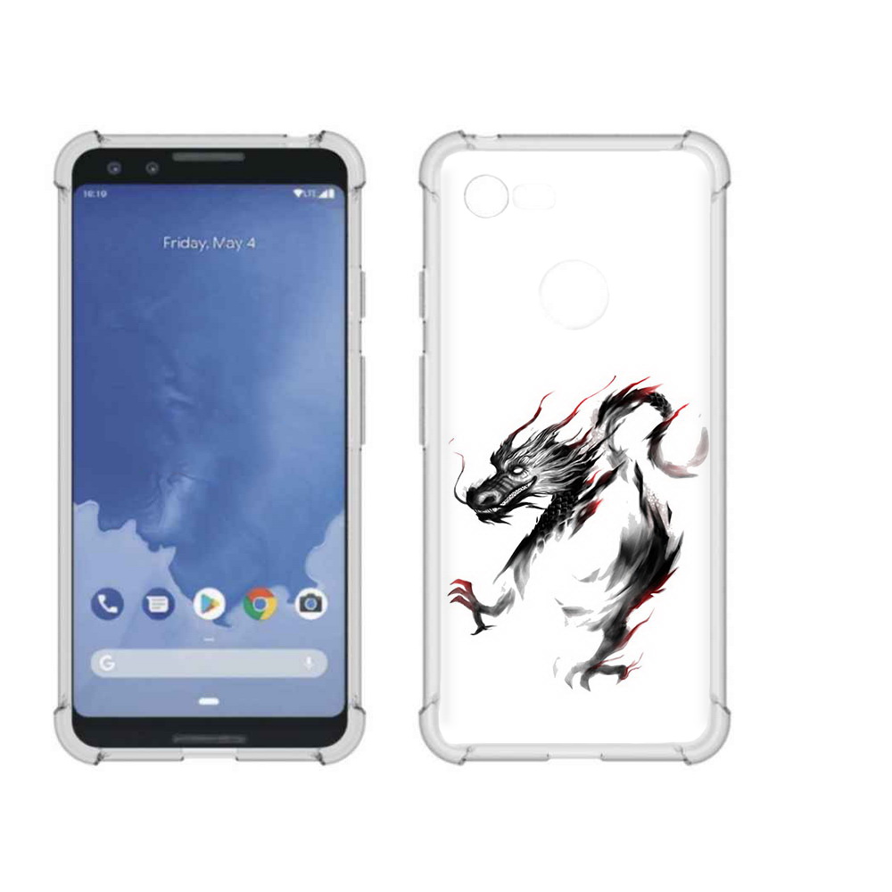 

Чехол MyPads Tocco для Google Pixel 3 черный дракон, Прозрачный, Tocco