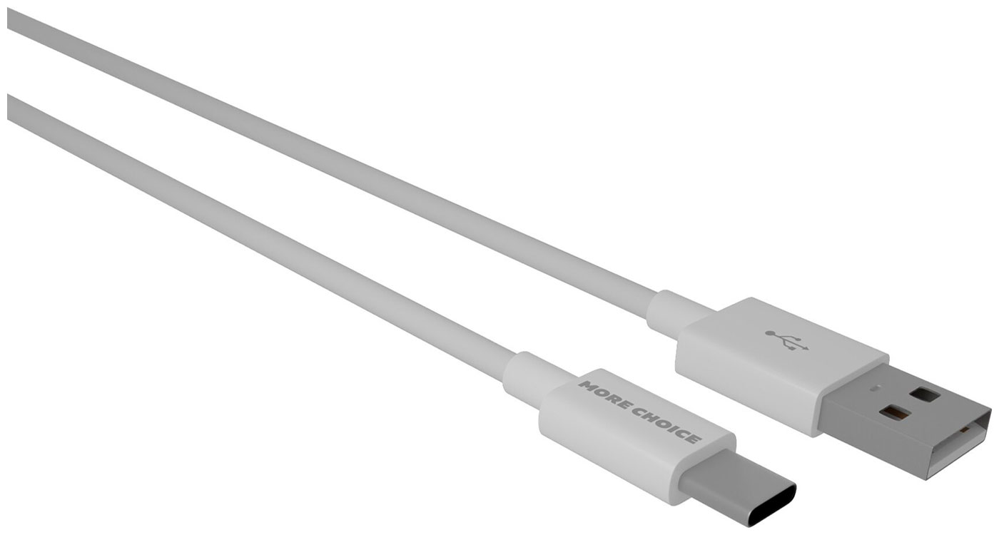 фото Кабель usb type-c - usb more choice usb 2.1a для type-c k24a tpe 1м (white) 1 м белый