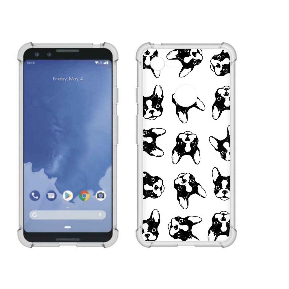 

Чехол MyPads Tocco для Google Pixel 3 черно белые собачки, Прозрачный, Tocco