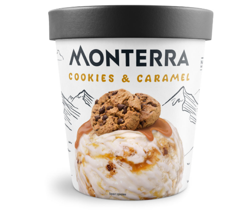 

Мороженое пломбир Monterra печенье-карамель 12,7% БЗМЖ 1,484 кг