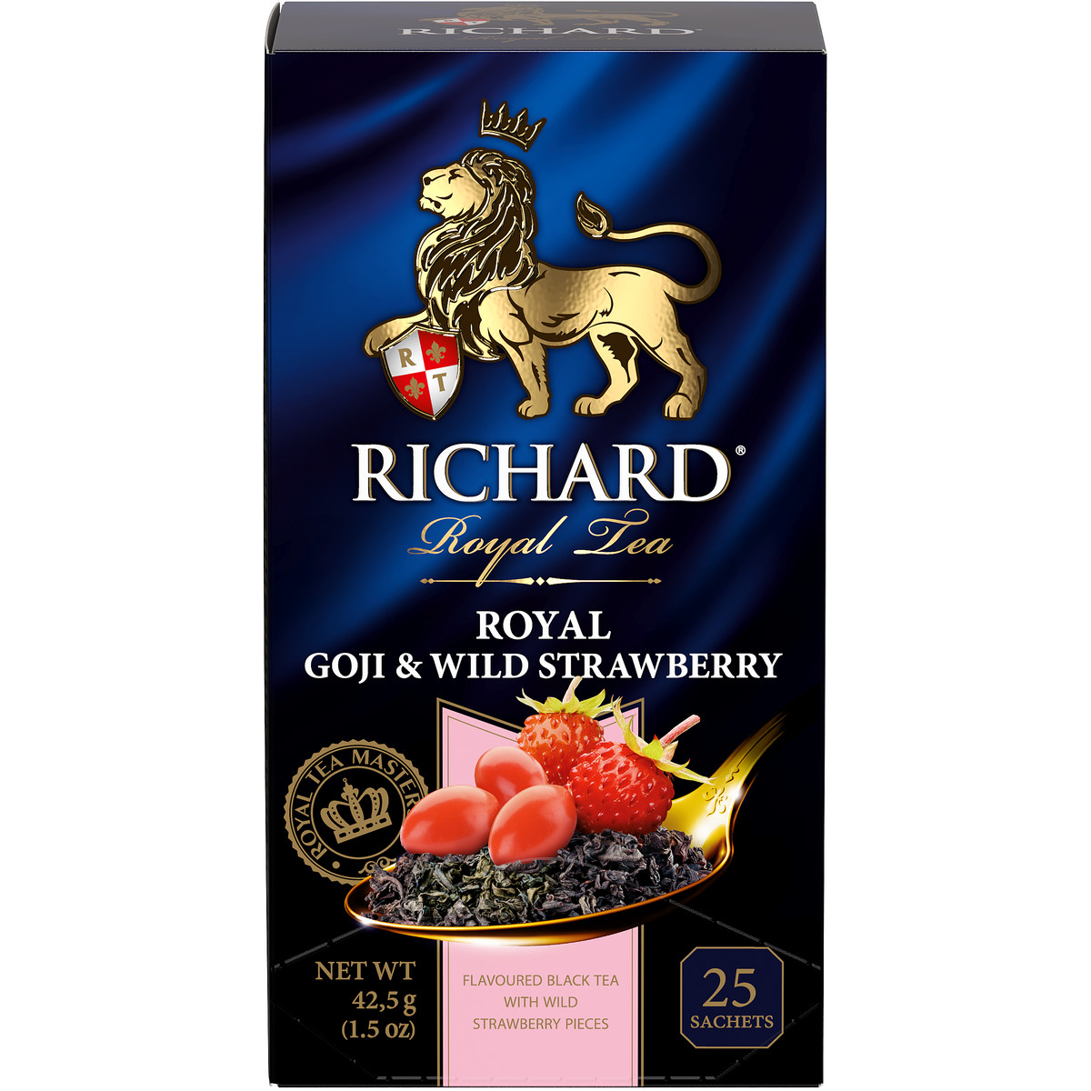 фото Чай черный richard royal goji & wild strawberry, ароматизированный, 25 сашет