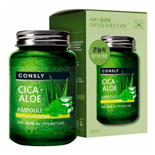 фото Сыворотка для лица и шеи consly cica & aloe all-in-one ampoule успокаивающая 250 мл