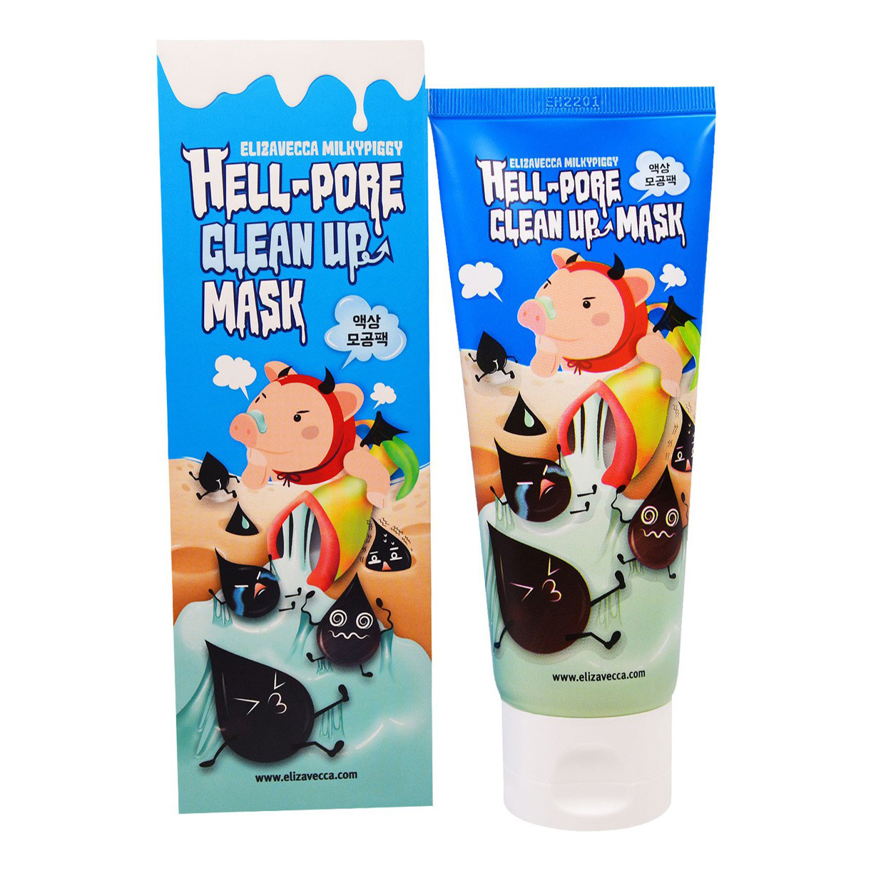 Маска-пленка для лица Elizavecca Hell-Pore Clean Up Mask от черных точек 100 мл elizavecca тонер с фруктовыми кислотами hell pore clean up aha fruit toner