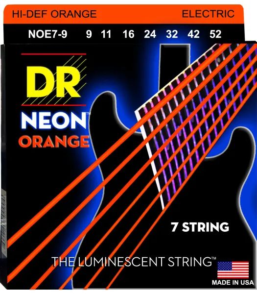 DR NOE7-9 HIGH-DEF NEON Струны для 7-струнной электрогитары