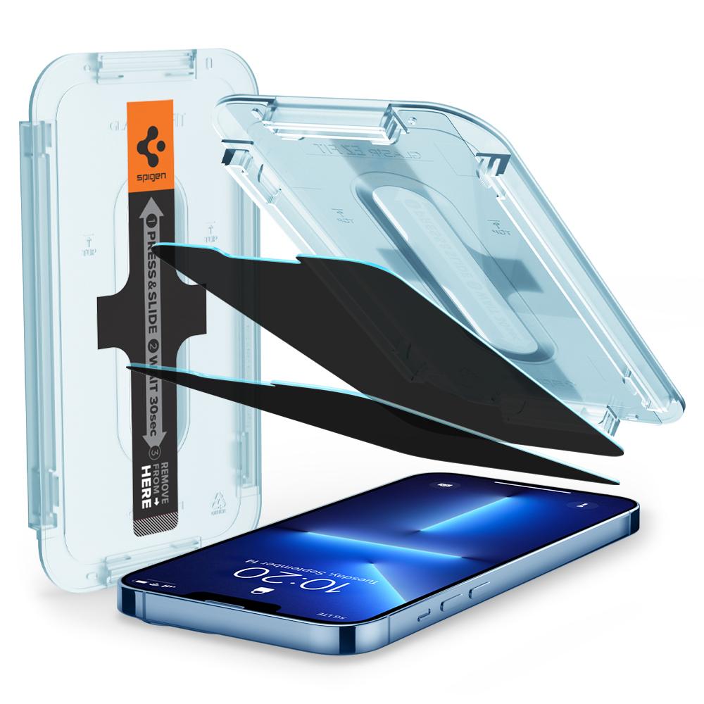 Защитное стекло Spigen Glas.tR EZ Fit Privacy 2 Pack для iPhone 13 Pro Max (Clear)