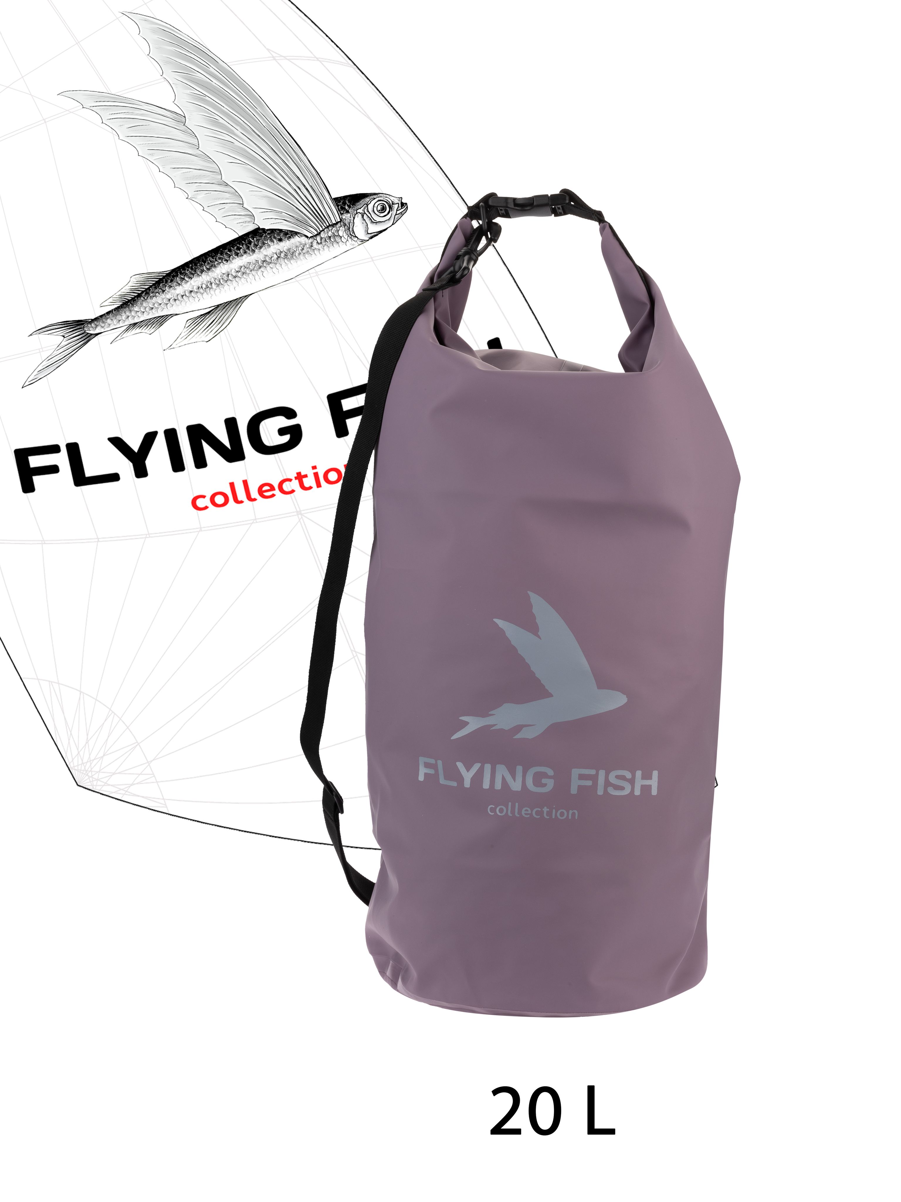 

Гермомешок FLYING FISH collection для яхтинга фиолетовый 20 л, для яхтинга