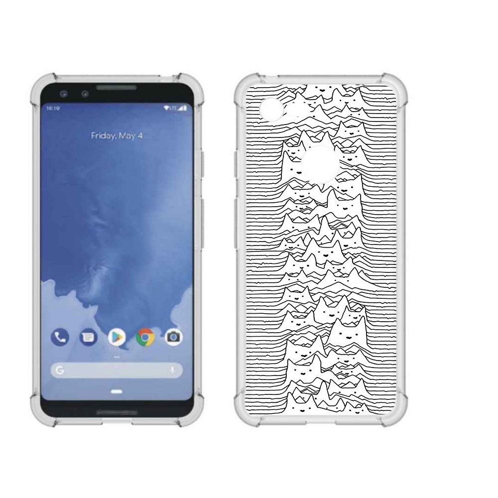 

Чехол MyPads Tocco для Google Pixel 3 черно белые коты 3D, Прозрачный, Tocco