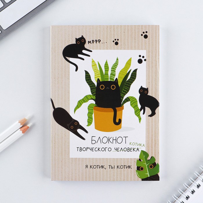 

Блокнот творческого человека А6, 120 л. "Котик"