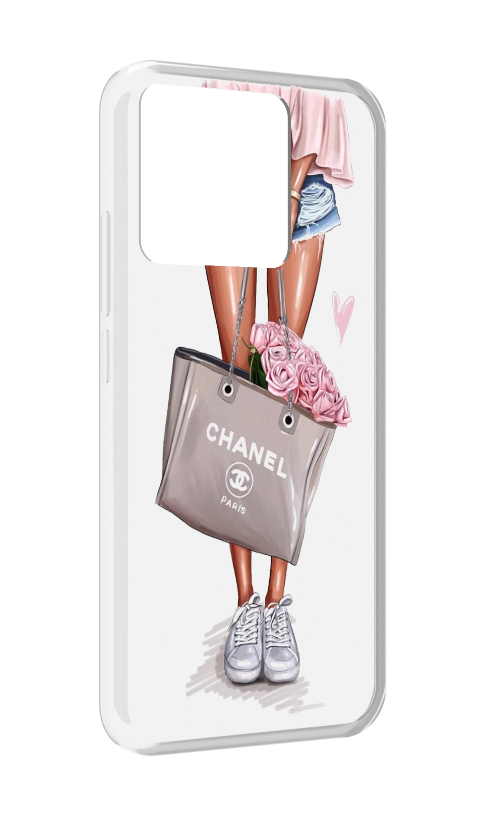 Чехол MyPads Tocco для Xiaomi Redmi 10A Девушка-с-сумкой женский