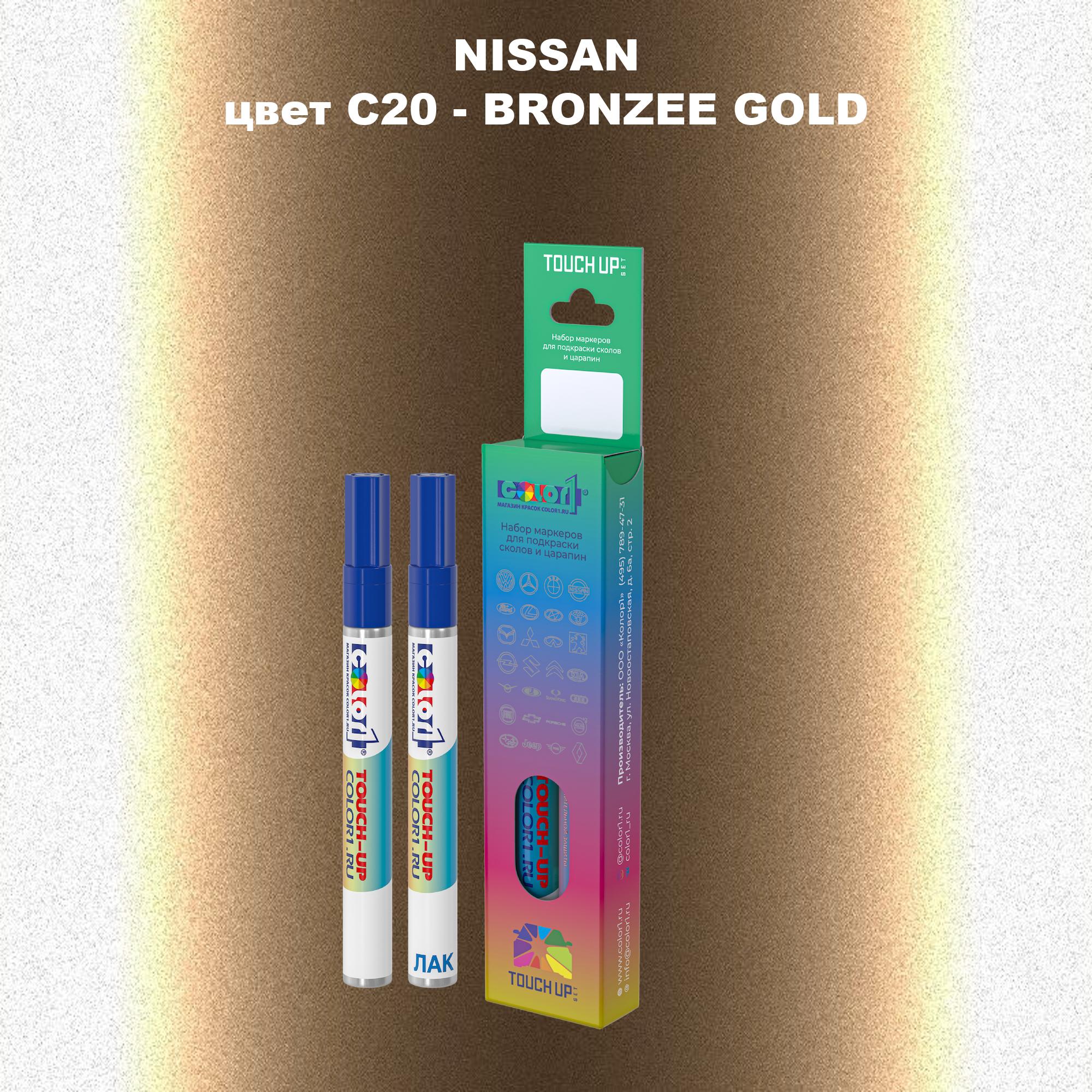 

Маркер с краской COLOR1 для NISSAN, цвет C20 - BRONZEE GOLD, Прозрачный