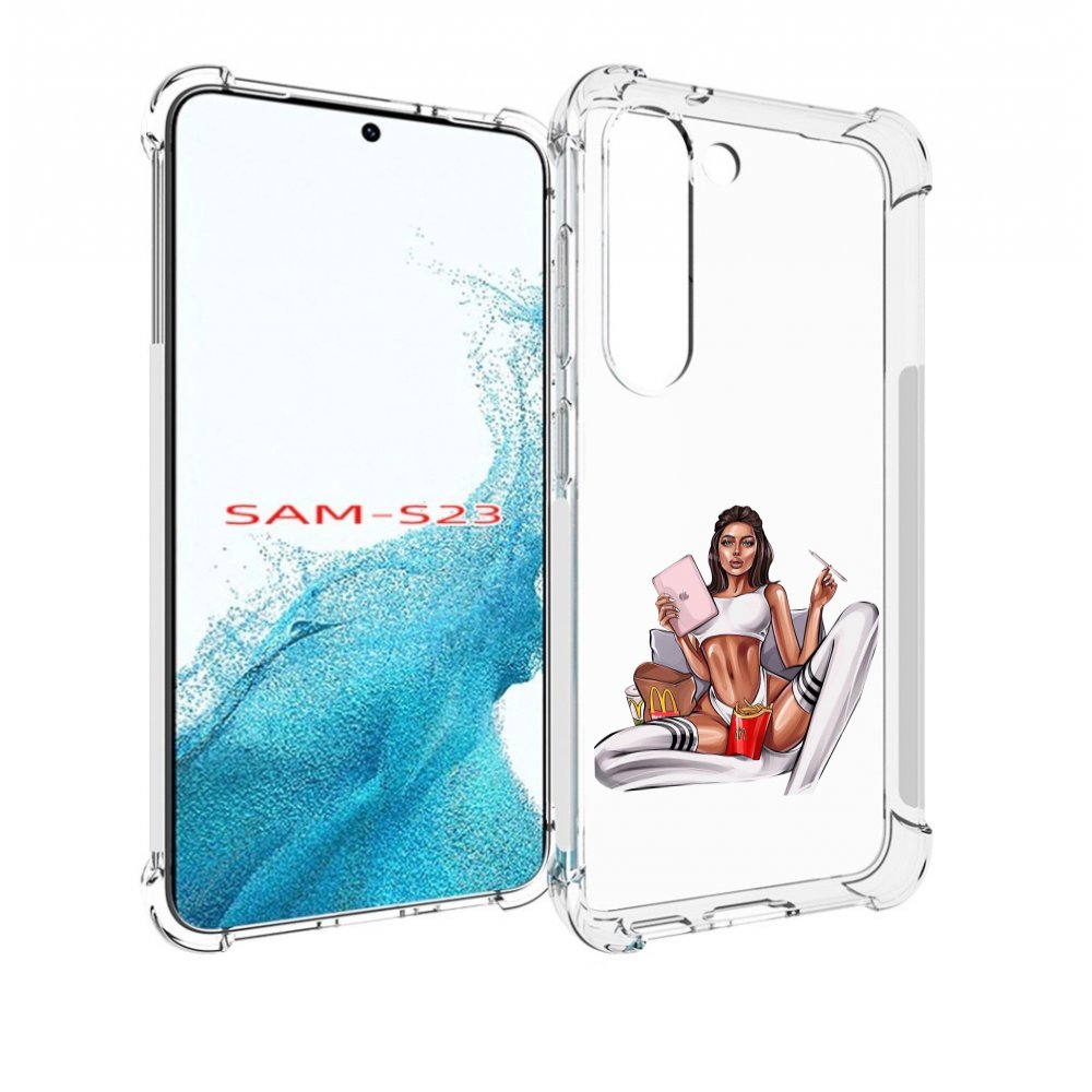 

Чехол MyPads Модная-иллюстрация-девушки женский для Samsung Galaxy S23, Прозрачный, Tocco