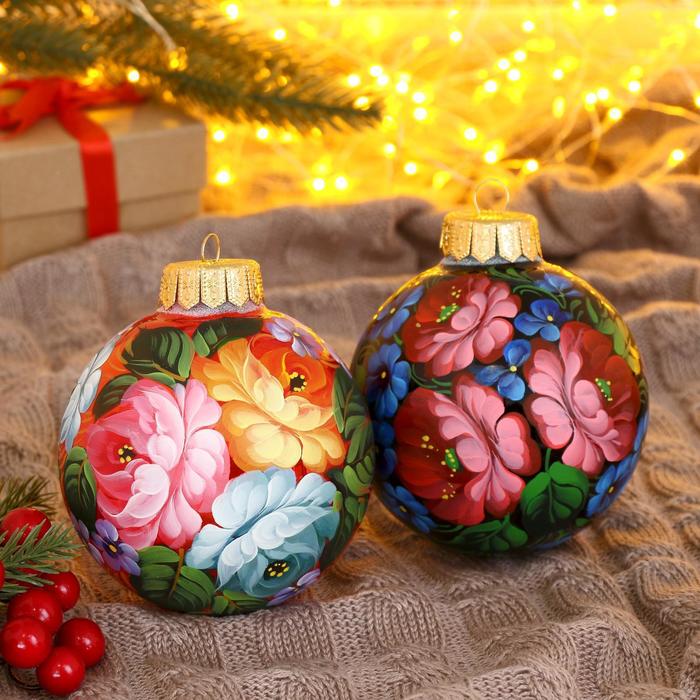 

Шар на ель Неповторимый букет 5182803 4 шт. разноцветный, Неповторимый букет