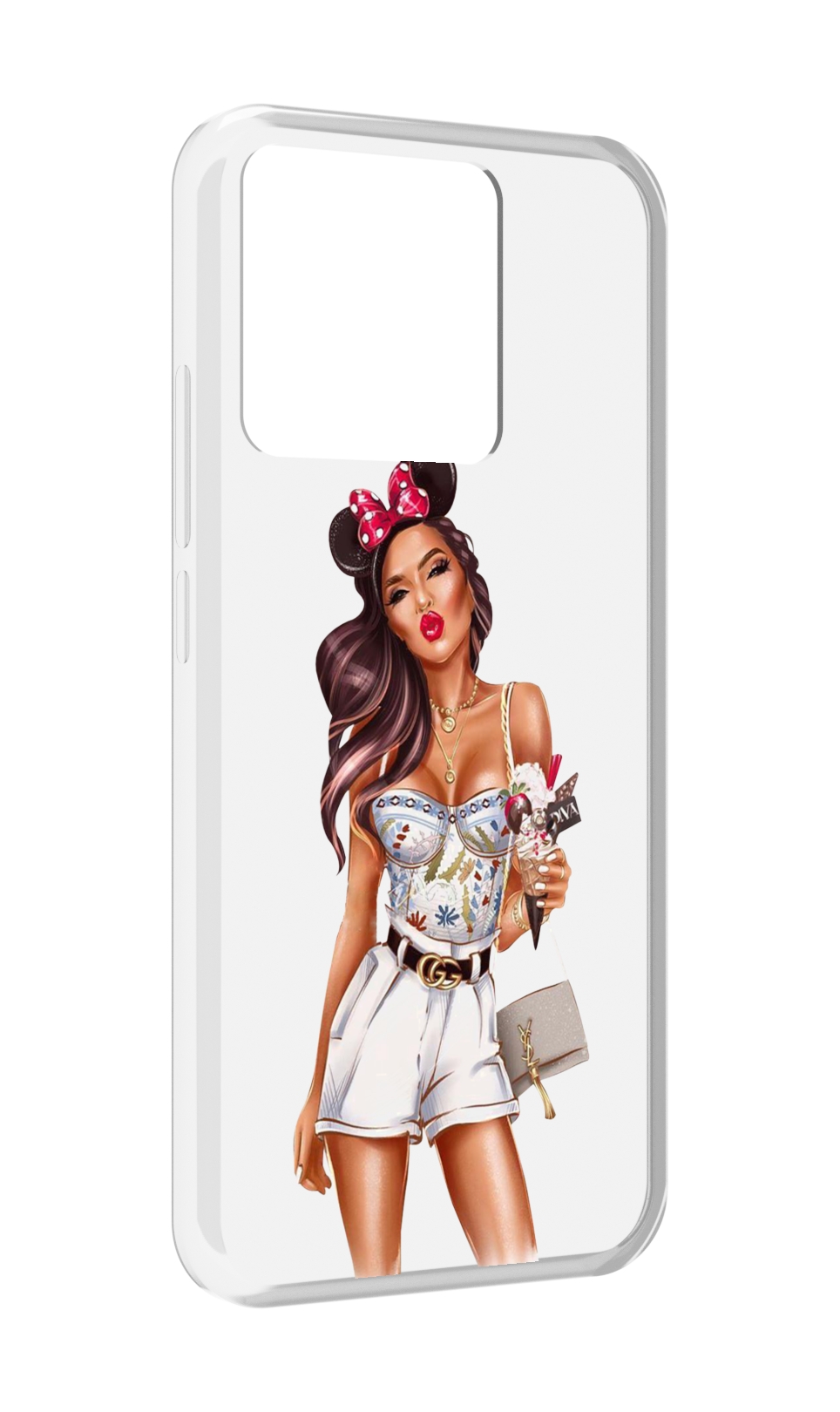 

Чехол MyPads Tocco для Xiaomi Redmi 10A Девушка-микки, Прозрачный, Tocco