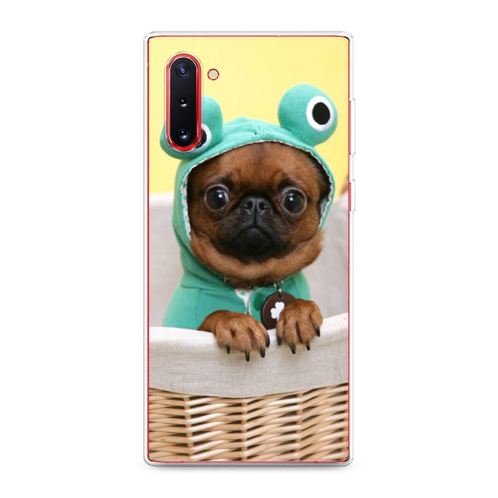 

Чехол на Samsung Galaxy Note 10 "Собачка в шапке лягушки", Коричневый;желтый;голубой, 28650-1