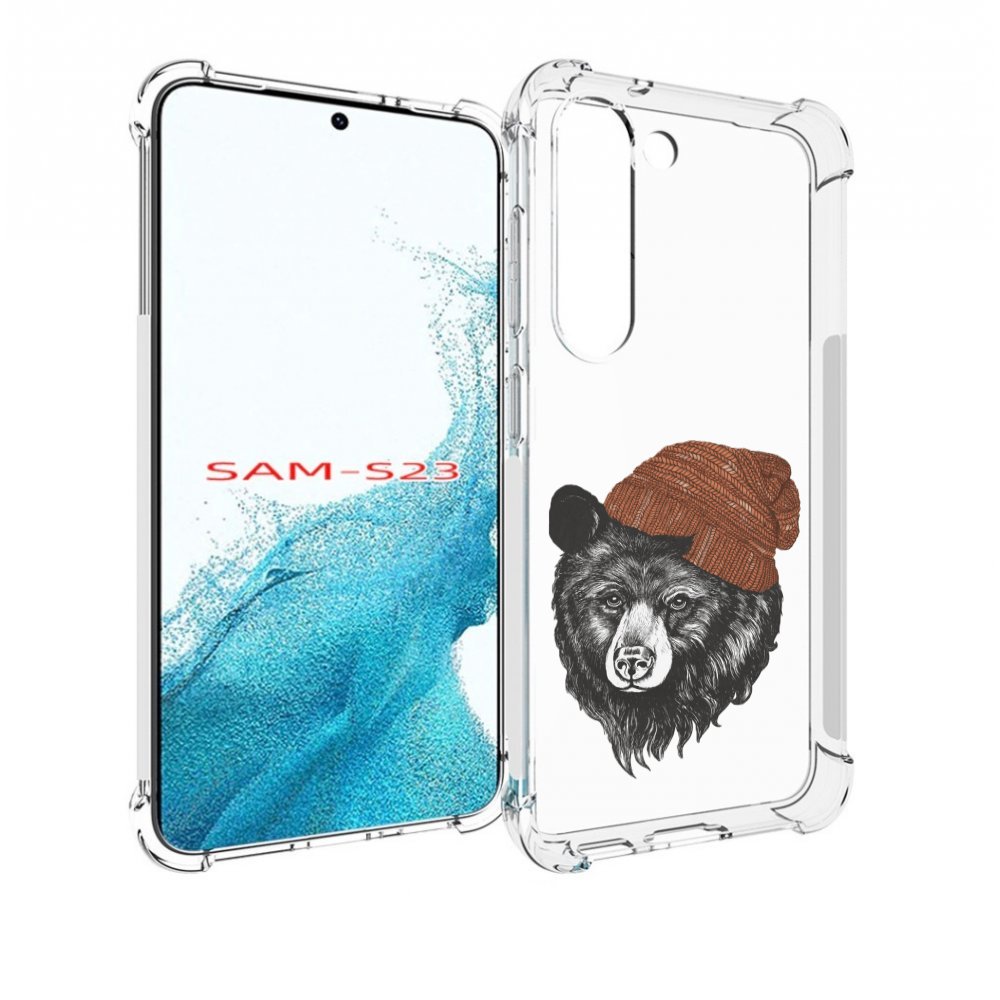 

Чехол MyPads Медведь в шапке 2 для Samsung Galaxy S23, Прозрачный, Tocco