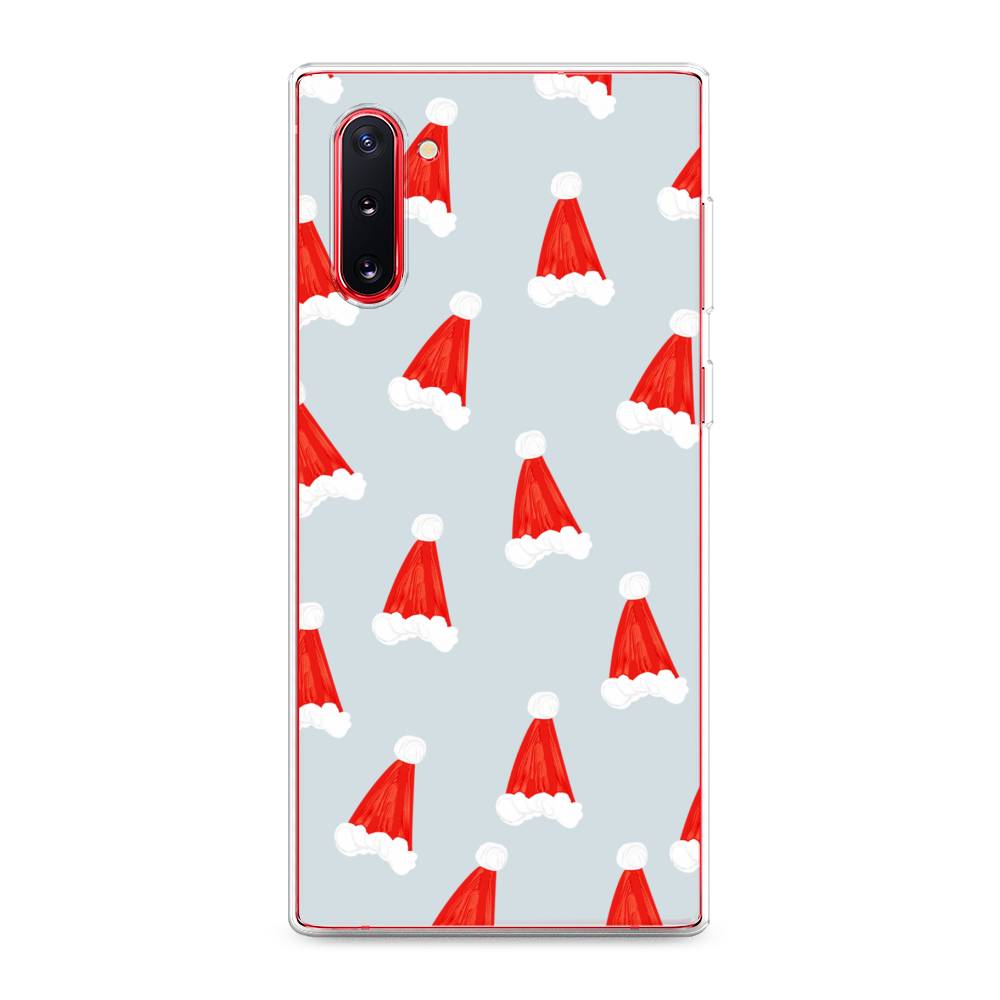 

Чехол на Samsung Galaxy Note 10 "Новогодние шапочки", Белый;красный;серый, 28650-5