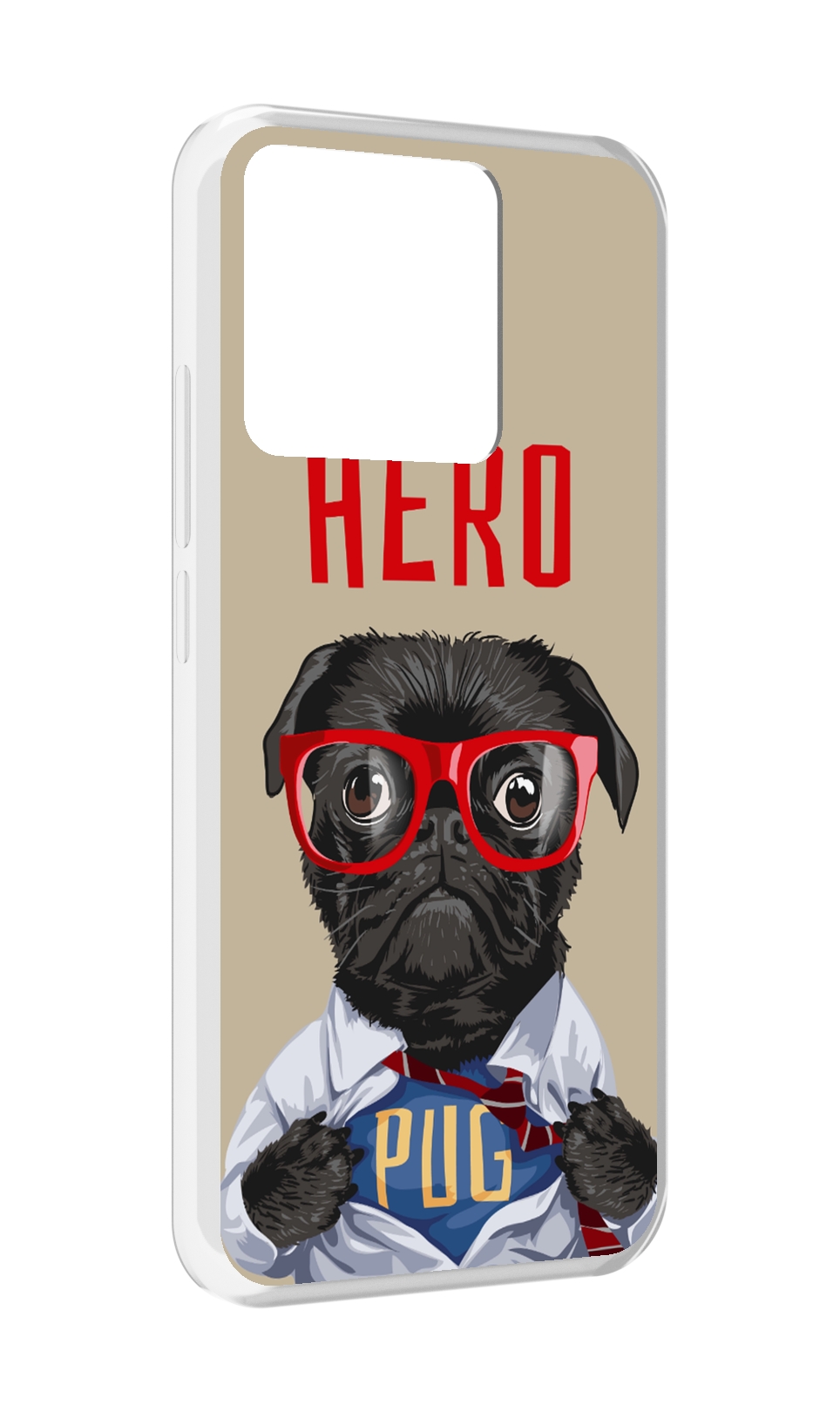 

Чехол MyPads Tocco для Xiaomi Redmi 10A Герой-PUG, Прозрачный, Tocco