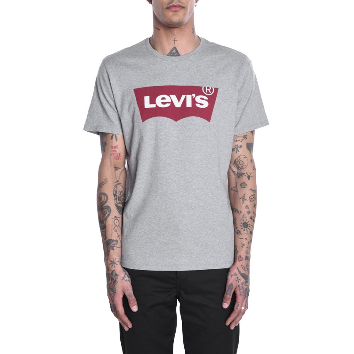 фото Футболка мужская graphic set-in neck tee levi's серая xs